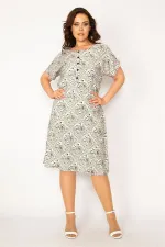 Kadın Bebe Mavisi Dokuma Viskon Kumaş Ön Pat Düğmeli Beli Kuşaklı Elbise 65N33614