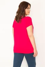 KADIN FUJYA V YAKALI KISA KOLLU BLUZ