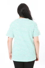 Kadın Büyük Beden Gül Kurusu Bisiklet Yakalı Kısa Kollu Bluz 65N38006