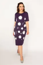 Kadın Kırmızı Ön Baskılı Viskon Elbise 65N33248