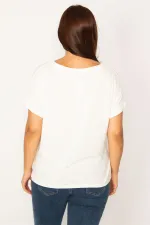 Kadın Kemik Lak Baskılı Bluz 65N34566