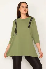 Kadın Haki Süs Fermuarlı Tunik 65N32783