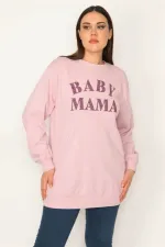 Kadın Pembe Ön Baskılı Sweatshirt 65N31336