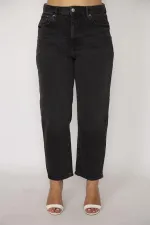 Kadın Büyük Beden Antrasit 5 Cepli Likralı Kot Pantolon