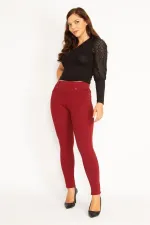 Kadın Antrasit Ön Süs Cep Ve Arka Cepli Tayt 65N34862