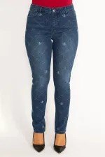 Kadın Lacivert Likralı 5 Cep Kot Pantolon 65N34535