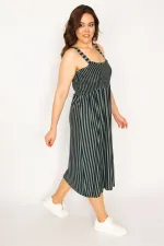 Kadın Haki  Göğüs Kısmı Gipe Lastikli Askılı Elbise 65N33482