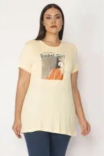 Kadın Sarı Dijital Baskılı Bluz 65N28859