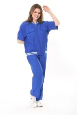 Kadın Büyük Beden Nar Ön Fermuarlı Ribanalı Tunik Ve Pantolon İkili Takım 65N37877