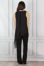 Kadin Siyah Şifon Detayli Tulum 26N12044