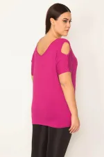 Kadın Beyaz Omuz Dekolteli Viskon Bluz 65N30102