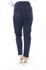 Kadın Büyük Beden Yüksek Bel Dar Paçalı Likralı Kot Pantolon 65N38091