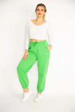 Kadın Yeşil İçi Şardonlu 3 İplik Eşofman Alt 65N35099