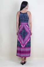 KADIN RENKLİ YAKA DETAYLI ASKILI ELBİSE