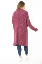 Kadın Büyük Beden Renkli Triko Kalın Hırka 65N37137