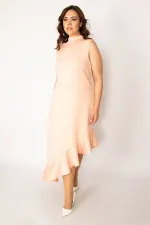 Women's Bone Hem Flounce Back Hidden Zipper Dress 26A33620