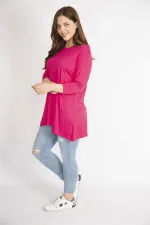 Kadın Fujya Büyük Beden V Yakalı Kapri Kol Tunik