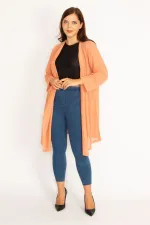 Kadın Oranj Salaş Yaka Hırka 65N34778