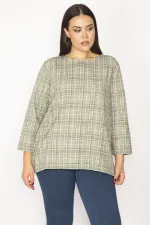 Kadın Desenli Ekose Desenli Tunik 65N29340