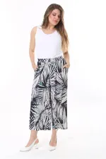 Kadın Büyük Beden Renkli Beli Lastikli Yan Cepli Desenli Pantolon 65N37842