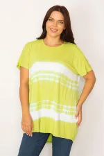 Kadın Yeşil Batik Desenli Rahat Kesim Tunik 65N34201