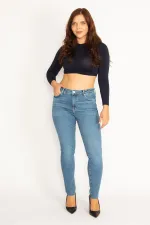 Kadın Mavi 5 Cep Skinny Jean Pantolon 65N34896