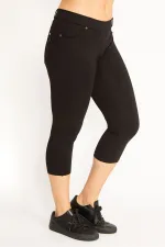 Kadın Lacivert Ön Süs Ve Arka Cepli Tayt  65N34639