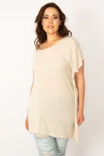 Kadın Vizon Yan Detaylı Bluz 65N33656