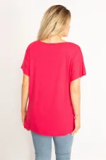 Kadın Fujya Omuz Ve Cebi Sim Detaylı Bluz 65N34526