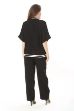 Kadın Büyük Beden Nar Ön Fermuarlı Ribanalı Tunik Ve Pantolon İkili Takım 65N37877