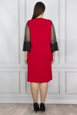 Kadın Kırmızı Dantel Detaylı Elbise 65N20604