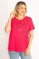 Kadın Fujya Taş Detaylı Bluz 65N34525