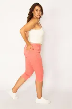 Kadın Gül Kurusu Likralı 5 Cep Kot Kapri 65N34116