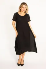 Kadın Siyah Astarlı Krep Elbise 65N34507