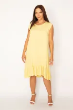 Kadın Bordo Etek Ucu Fırfırlı Viskon Elbise 65N35402