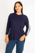 Kadın Bordo Dantel Detaylı Bluz 65N34646