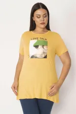 Kadın Sarı Dijital Baskılı Bluz 65N28858