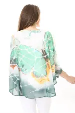 Kadın Büyük Beden Yeşil İçi Viskon Atletli Şifon Tunik 65N37912