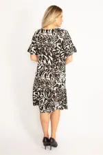 Kadın Leo Volan Kollu Etek Ucu Katlı Elbise 65N34447