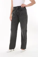 Kadın Büyük Beden Antrasit Yüksek Bel 5 Cepli Kot Pantolon 65N37745