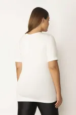 Kadın Kemik V Yakalı Ön Baskılı Bluz 65N28390