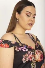 KADIN RENKLİ YAKA DETAYLI ASKILI ELBİSE