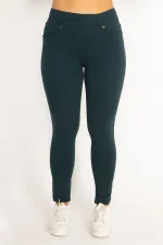 Kadın Kahve Ön Süs Ve Arka Cepli Tayt  65N34534