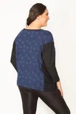 Kadın Siyah Yarasa Kol Ön Detaylı Tunik 65N31027