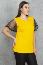 Kadın Kırmızı Dantel Detaylı Bluz 65N23383