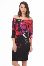 Kadın Mavi Omuz Detaylı Elbise 26N11858