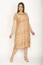 Kadın Renkli Astarlı Şifon Elbise 65N26549