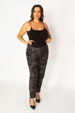 Kadın Füme Likralı Örme Kot Pantolon 65N34108