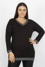 Kadın Siyah Sim Detaylı Bluz 65N19613