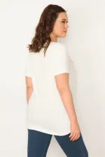 CHEMISE À COL NOIR POUR FEMME, COL MOTO, IMPRIMÉE SUR LE DEVANT